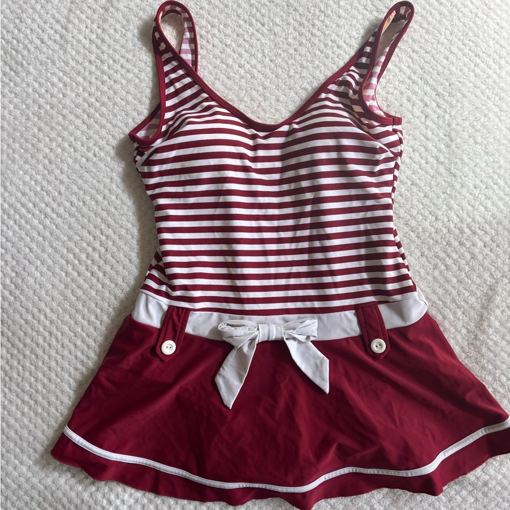 Striped Red and White Kids One Piece